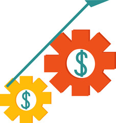 a symbol of yellow and orange coins
