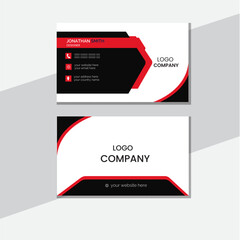 Business card design template, business card , Luxury and elegant business card, double sided business card template modern and clean style, Elegant luxury clean ,Red and black color theme
