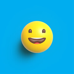 Grinning Face with Smiling Eyes, Vector 3D Design Art