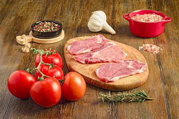 raw meat with vegetables