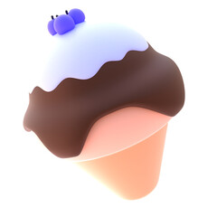 Ice Cream in 3D Rendered Graphic