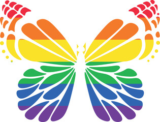 Butterfly in lgbt colors.