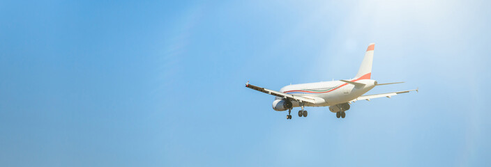 fly aircraft blue sky background
