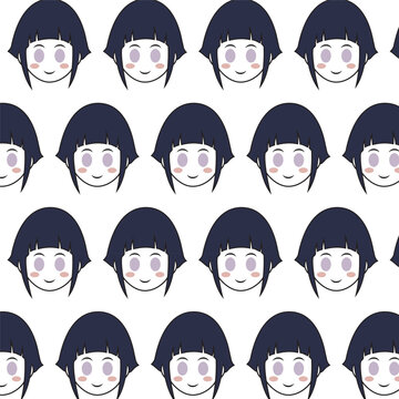  Konoha Konohagakure Dark animated cartoon animated face on a black and white background. vector illustration 