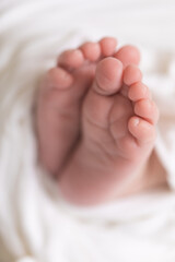 close up macro shot of baby feet 