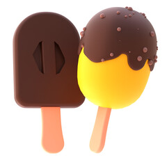 Popsicle in 3D Rendered Graphic