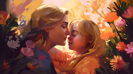Mother with child, Mother's day concept