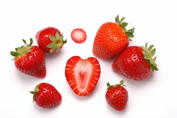 Obraz na płótnie Canvas strawberries isolated on white