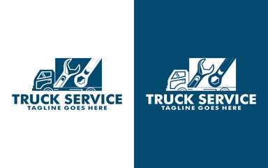 truck service logo vector , clean truck logo design 