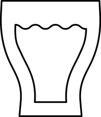Glass with Water Isolated Outline Symbol. Perfect for using in banners, fliers, business cards, stores, shops