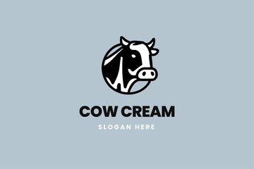 cow logo, milk and cheese, dairy product, animal vector, business brand