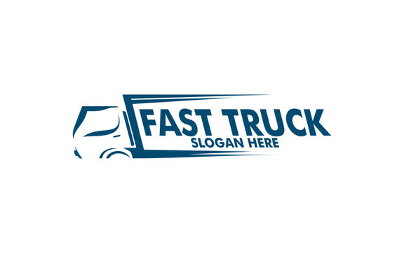 fast truck vector logo illustration, good for company, delivery, or logistic, logo industry, flat design
