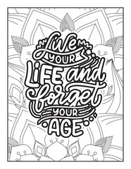 Affirmative quotes coloring page. Positive quotes. Coloring book for adults. Typography design. Hand drawn with inspiration word. Quotes Coloring. motivational quotes coloring pages design. quotes