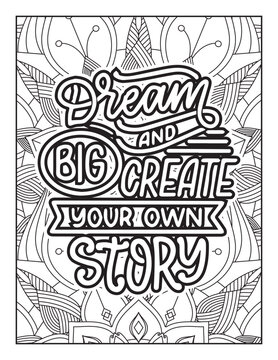 Affirmative Quotes Coloring Page. Positive Quotes. Coloring Book For Adults. Typography Design. Hand Drawn With Inspiration Word. Quotes Coloring. Motivational Quotes Coloring Pages Design. Quotes