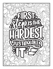 Affirmative quotes coloring page. Positive quotes. Coloring book for adults. Typography design. Hand drawn with inspiration word. Quotes Coloring. motivational quotes coloring pages design. quotes