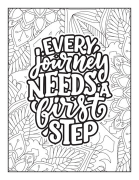 Affirmative quotes coloring page. Positive quotes. Coloring book for adults. Typography design. Hand drawn with inspiration word. Quotes Coloring. motivational quotes coloring pages design. quotes