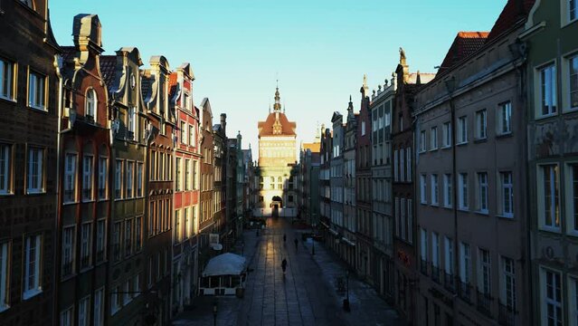 Aerial View Of The Medieval European City Of Gdansk Poland