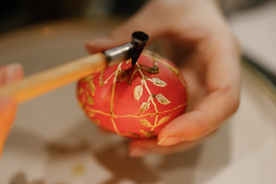 Wax art. Folk tradition. Easter. Springtime. Handicraft