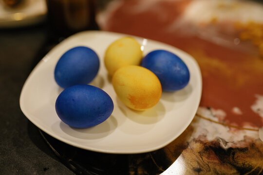 Easter eggs. Paschal. Handicraft. Celebration