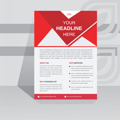 corporate flyer design template .modern, creative, red and white flyer. design , graphic, info, flyer
