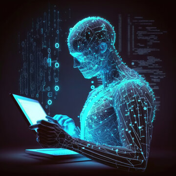 Software engineer working on digital tablet with computer code and big data, global internet network, software development 