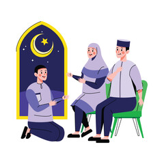 Kid asking forgiveness during the holy month from amazing parent
