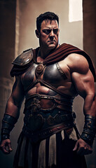 Fototapeta na wymiar portrait of a warrior gladiator with sword