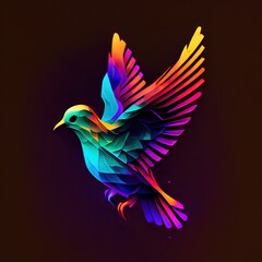 Obraz premium Eine Farbe frohe abstrakte Vektor Taube im Flug.