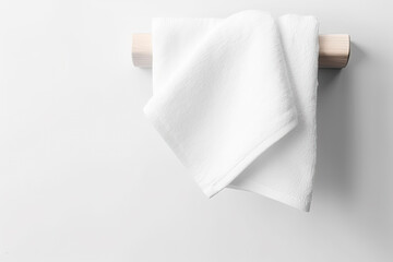 Clean soft towels on white background