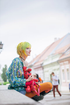 Authentic fashionable woman