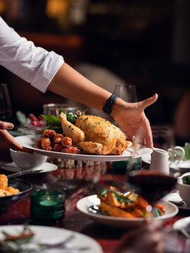 Traditional British Christmas lunch