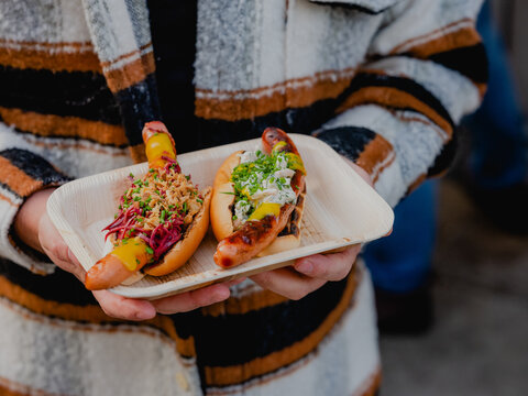 Swedish hot dogs and hasselback potatoes. 