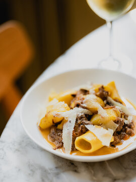Beef ragu paccheri pasta