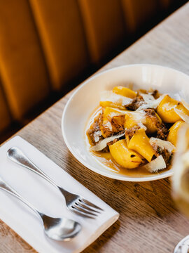 Beef ragu paccheri pasta