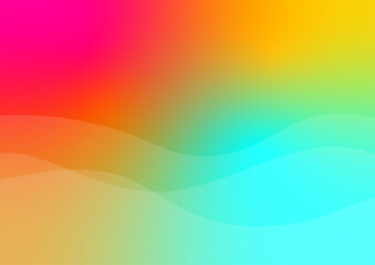 Abstract summer background, colorful rainbow background with summer colors and abstract ocean waves - obrazy, fototapety, plakaty