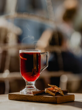 Mulled wine in hand 