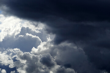 Naklejka na ściany i meble close-up dark clouds,storm clouds moving,stormy rain clouds,