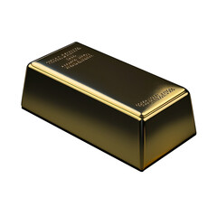 Gold bar on transparent background. PNG, ai