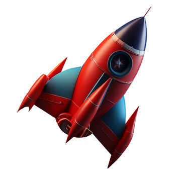 Space rocket on transparent background. PNG, ai	