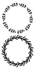 Ornate floral wreath illustration set. Vector collection of antique vector frame for botanical wedding invitation.  - obrazy, fototapety, plakaty