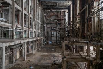 The abandoned Inota power plant - a former thermal power plant located in the town of Inota, Hungary