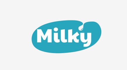 Milky Logo design for dairy manufacturing companies, vector logo