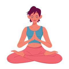 woman in lotus yoga position