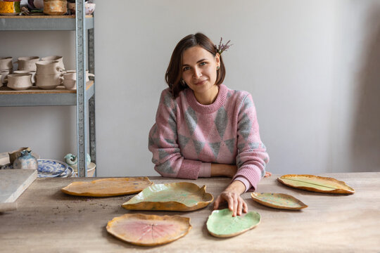 girl with leaf shapes