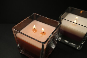 candle aroma on a dark background
