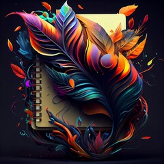 Ink and Feather a Vibrant Notebook Companion, Generative AI