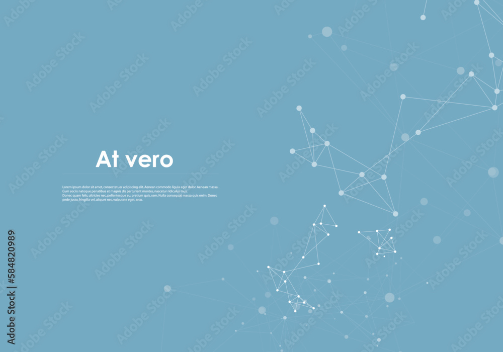 Poster Vector geometric molecule background. Network data graphic. Abstract geometric with connect dots and lines
