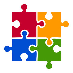 jigsaw puzzle pieces color icon