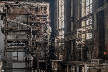 The abandoned Inota power plant - a former thermal power plant located in the town of Inota, Hungary