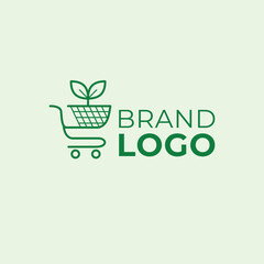 Supermarket grocery cart brand logo design. Supermarket logotype. Market logo template.